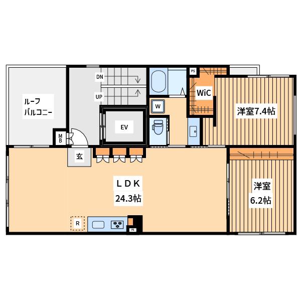 ルーセント 曙町(2LDK/3階)の間取り写真