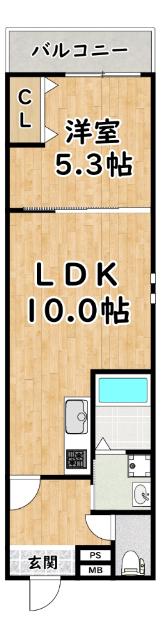 フジパレス十三公園西(1LDK/2階)の間取り写真