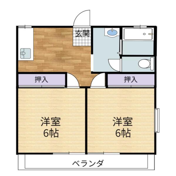 ウインズ桜井A202(2DK/1階)の間取り写真