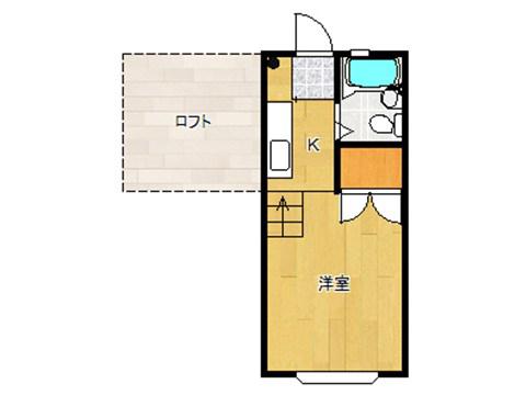 MY SPACE KOFU A(1K/2階)の間取り写真