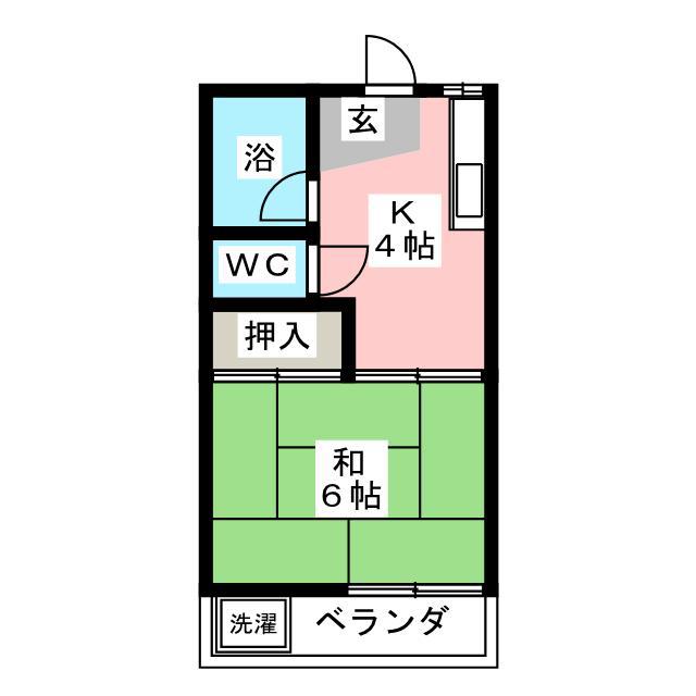 高井ハイツB(1K/1階)の間取り写真