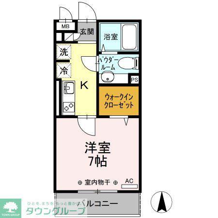 ベルソス高倉 A(1K/3階)の間取り写真