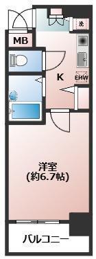 プレサンス京都東山CITYLIFE(1K/7階)の間取り写真