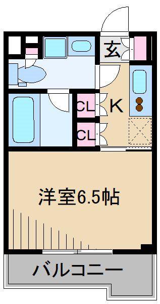 ルーブル武蔵新城弐番館(1K/1階)の間取り写真