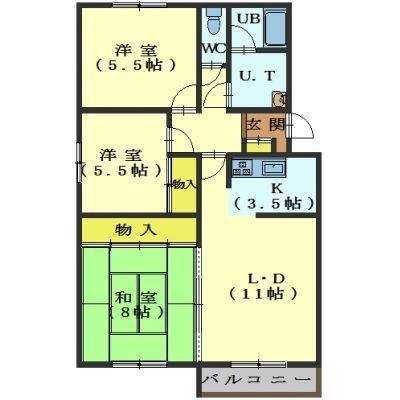レジデンスホープ(3LDK/2階)の間取り写真