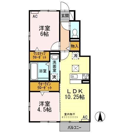 グランメール(2LDK/1階)の間取り写真