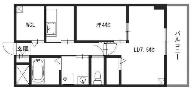 グレースコート(1LDK/1階)の間取り写真