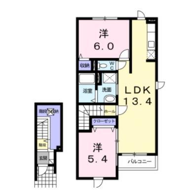 メープル QS(2LDK/2階)の間取り写真