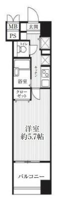 HF南麻布レジデンス(1K/8階)の間取り写真
