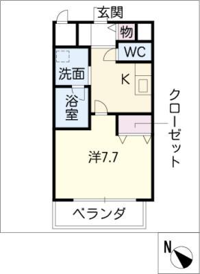 KOSHIDOFLAT(1K/5階)の間取り写真