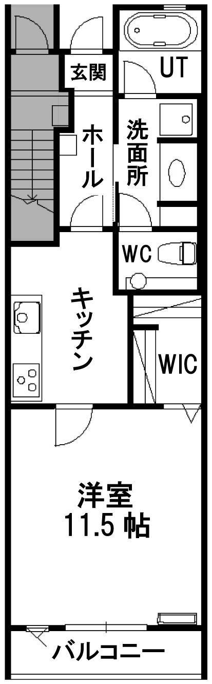 ヒルズレジデンシャルN25(1K/1階)の間取り写真