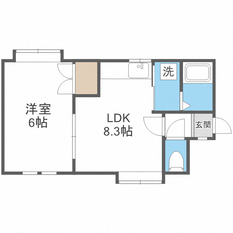 シングルステージ宮の森(1LDK/3階)の間取り写真