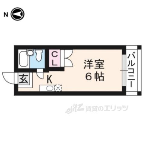 北浅ハイツ(1K/2階)の間取り写真