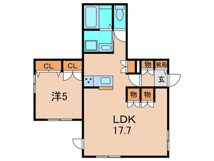へーベル瑞穂(1LDK/1階)の間取り写真