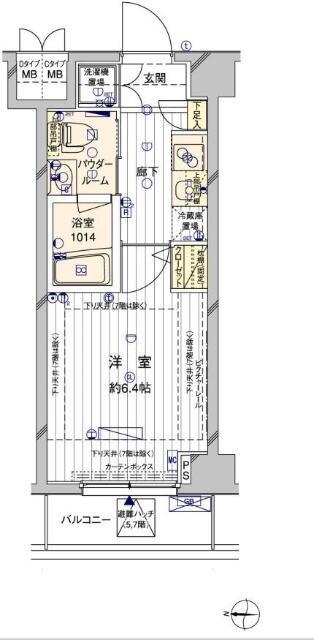 メインステージ押上II(1K/3階)の間取り写真