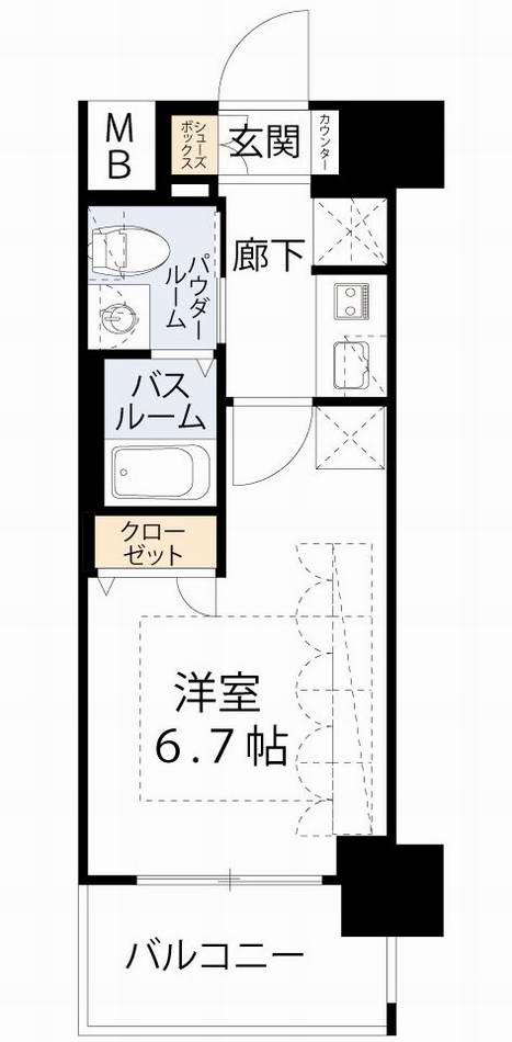 エステムコート梅田・天神橋IIIアヴァンテ(1K/2階)の間取り写真