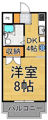 メゾンセべ(1K/2階)の間取り写真