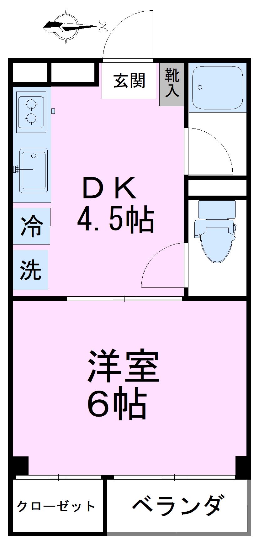 小俣マンション(1K/1階)の間取り写真
