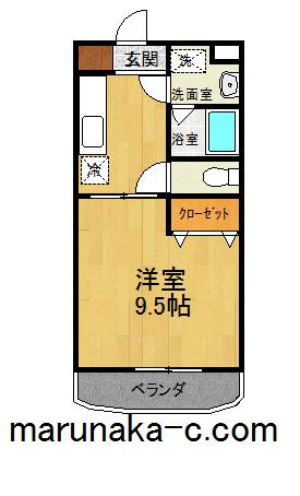 アンフィニ リベルテ(1K/2階)の間取り写真