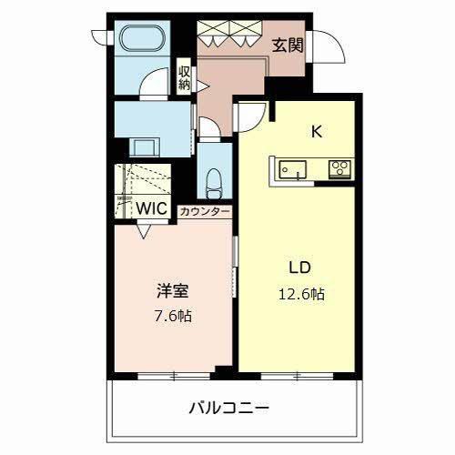 CASADUO住吉(1LDK/3階)の間取り写真