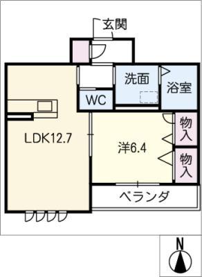 ゴユ・トージュ(1LDK/2階)の間取り写真