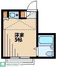 ペアパレスひばりヶ丘(ワンルーム/2階)の間取り写真