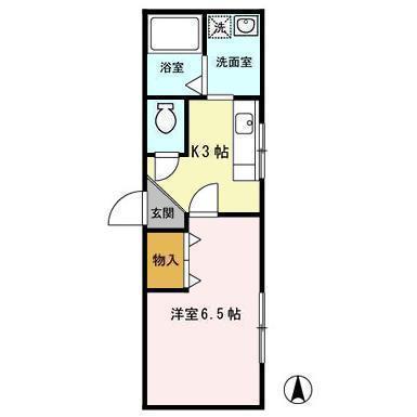 アネックス1(1K/2階)の間取り写真
