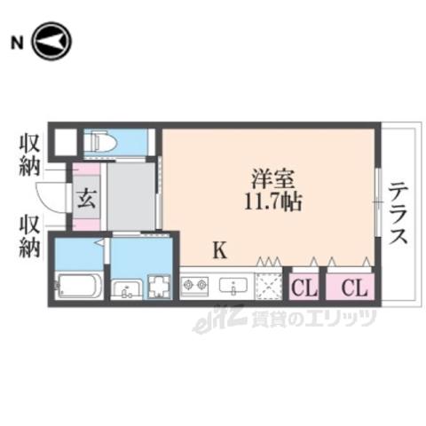 ガーデンサイド ゆうゆう(ワンルーム/1階)の間取り写真