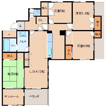 カーサ新庄(4LDK/5階)の間取り写真