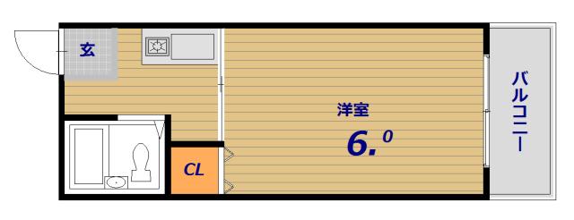 グローバルハイツ(1K/1階)の間取り写真