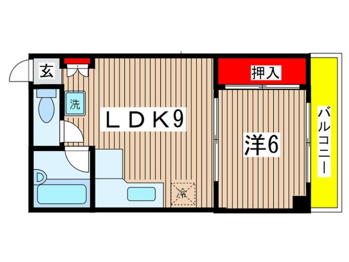 ビジュアルピア(1LDK/6階)の間取り写真