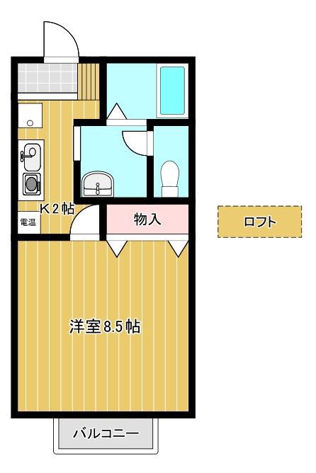 セジュール春日(1K/2階)の間取り写真