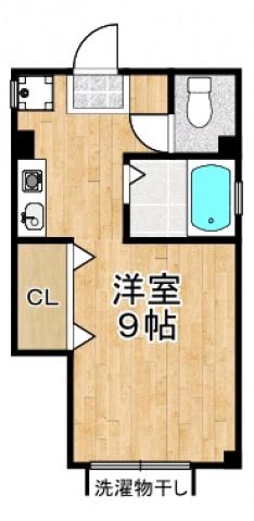 ハイツはるみ(ワンルーム/2階)の間取り写真