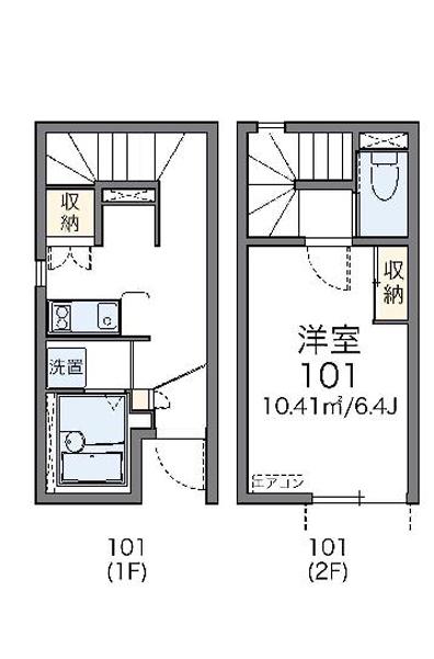 レオネクストシンコーポ2(1K/1階)の間取り写真