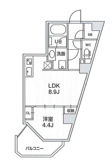 四谷坂町レジデンス(1LDK/6階)の間取り写真