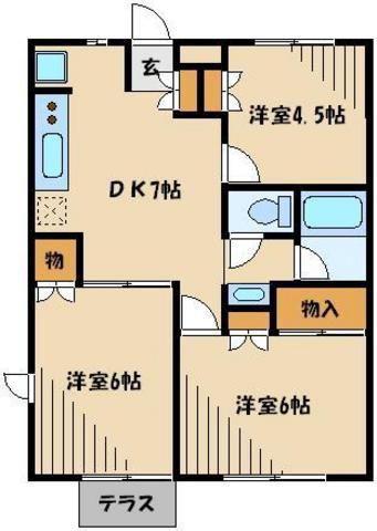 サニーコート与野本町(3DK/2階)の間取り写真