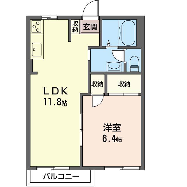 セピアヴィラ(1LDK/2階)の間取り写真