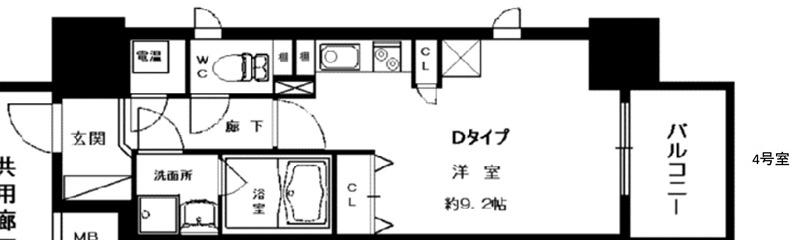 グレンパーク新大阪II(1K/12階)の間取り写真