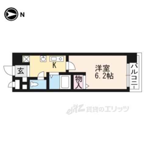 SHICATA SIX BLDG(1K/8階)の間取り写真
