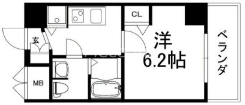 セオリー大阪フルール(1K/6階)の間取り写真