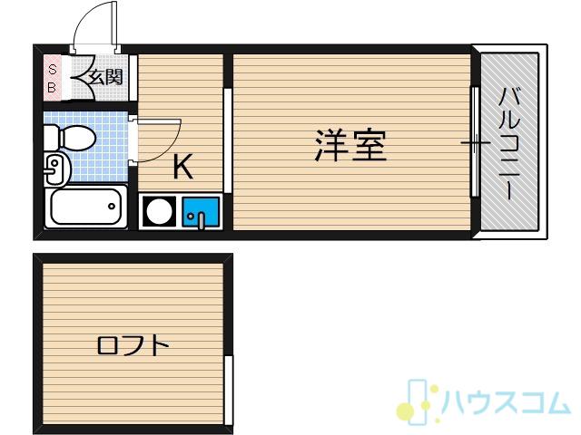 ラフィーネ千里丘(1K/3階)の間取り写真