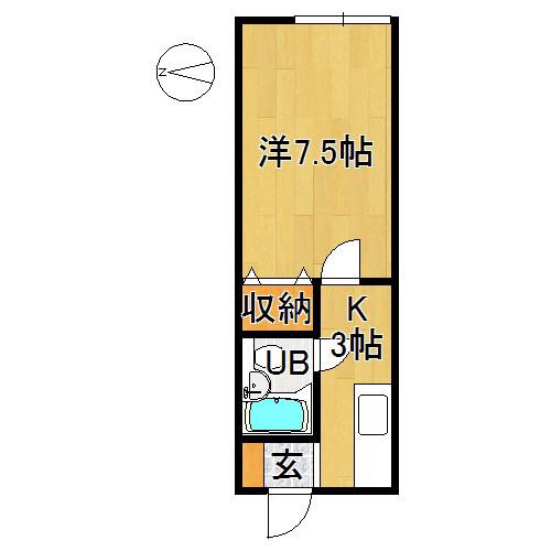 コーポフレンド(1K/2階)の間取り写真