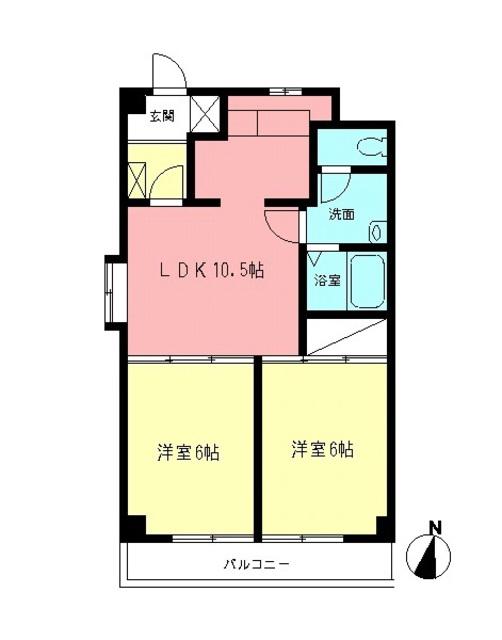 ヴァンエバーメゾン(2LDK/2階)の間取り写真