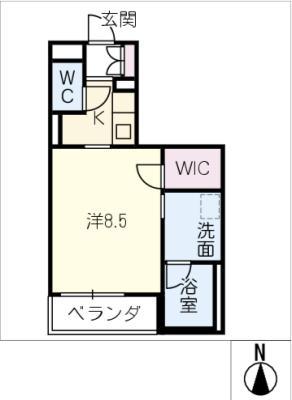 フォリオ(1K/3階)の間取り写真