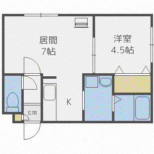 フェリーチェ(1LDK/2階)の間取り写真