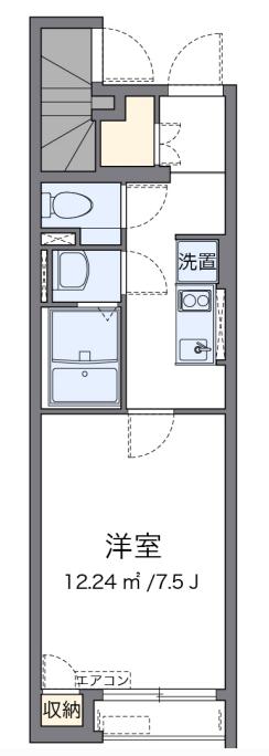 GARDEN丘II(1K/1階)の間取り写真