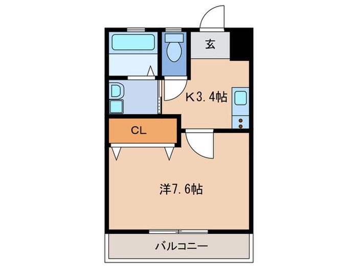 TIERRA新安城(1K/2階)の間取り写真