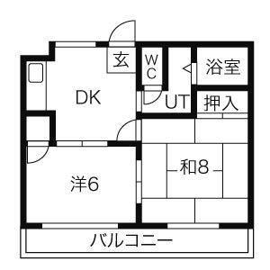 サンハイツ(2DK/2階)の間取り写真
