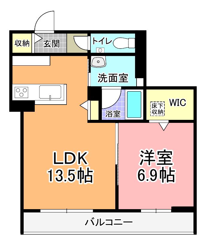 アトリエール(1LDK/1階)の間取り写真