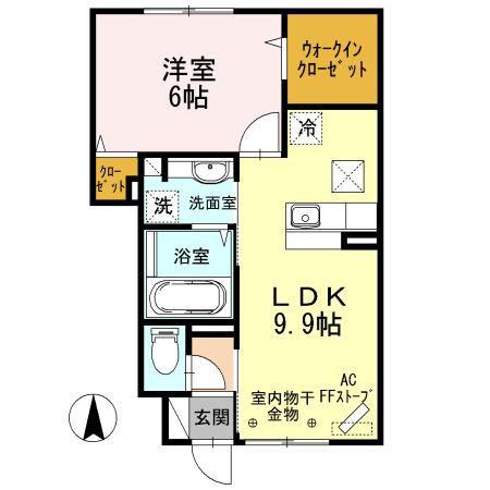 フェリーチェ(1LDK/1階)の間取り写真